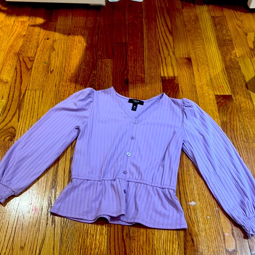 Aqua girls size medium purple top long sleeve